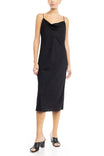 Jacquard Cowl Neck Strappy Midi Slip Dress