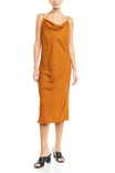 Jacquard Cowl Neck Strappy Midi Slip Dress