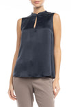 Front Hole Mock Neck Sleeveless Top
