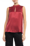 Front Hole Mock Neck Sleeveless Top
