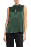 Front Hole Mock Neck Sleeveless Top