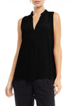Sleeveless Collared Half Placket Top