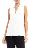 Sleeveless Collared Half Placket Top