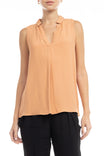 Sleeveless Collared Half Placket Top