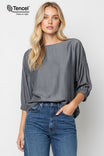 Tencel Oversized 3/4 Length Sleeve Blouse