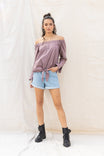 Tie Bottom Off Shoulder Blouse
