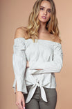 Tie Bottom Off Shoulder Blouse