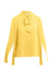 Split Flare Sleeve Plunge Neck Blouse