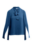 Split Flare Sleeve Plunge Neck Blouse