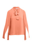 Split Flare Sleeve Plunge Neck Blouse