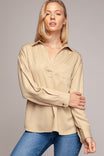 Angled Edge Detail Tencel Blouse