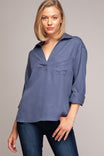 Angled Edge Detail Tencel Blouse