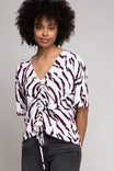 Cinched Front Crop Blouse