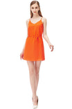 V-Neck Strappy Cross Back Dress