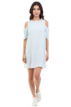 Frayed Cold Shoulder Dress