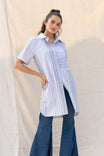 Multi Direction Stripe Shirt Dress