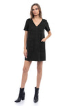 Micro Suede V-neck Dress