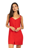 Button Down Spaghetti Strap Dress