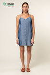 Tencel™ Contrast Panel Button Down Dress