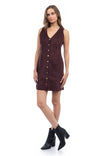 Faux Suede Bodycon Mini Dress