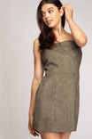 Spaghetti Strap Faux Suede Hourglass Dress