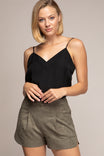Heart Side Hem Faux Suede Shorts
