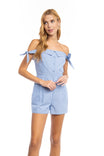 Off Shoulder Tie Sleeve Romper