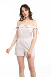 Off Shoulder Tie Sleeve Romper
