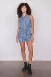 Stripe Button Down Tencel Romper