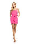 Ruffle Layered Waist Belted Romper