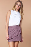 Elastic Waist Back Mini Skirt