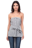 Waist Tie Stripe Top