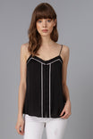 Contrast Piping Button Down Cami