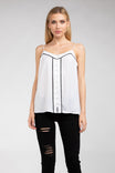 Contrast Piping Button Down Cami