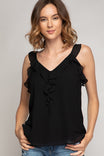 Button Down Ruffle Top