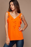 Button Down Ruffle Top