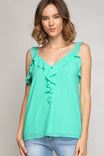 Button Down Ruffle Top