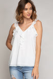 Button Down Ruffle Top