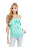 Double Layer Ruffle Cami With Tie Front