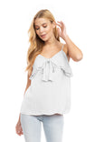 Double Layer Ruffle Cami With Tie Front