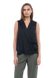 Sleeveless Bottom Band Collar Top