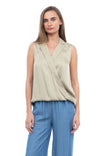 Sleeveless Bottom Band Collar Top