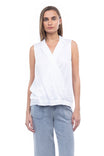 Sleeveless Bottom Band Collar Top