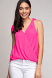 Tie Shoulder Surplice Top