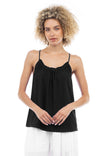 Elastic Shirring Scoop Neck Top
