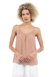 Elastic Shirring Scoop Neck Top