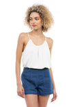 Elastic Shirring Scoop Neck Top