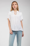 Cap Sleeve Drop Shoulder Blouse