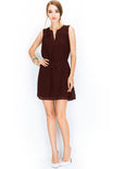 Sleeveless Folded V-neck Dress