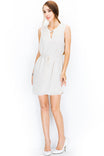 Sleeveless Folded V-neck Dress